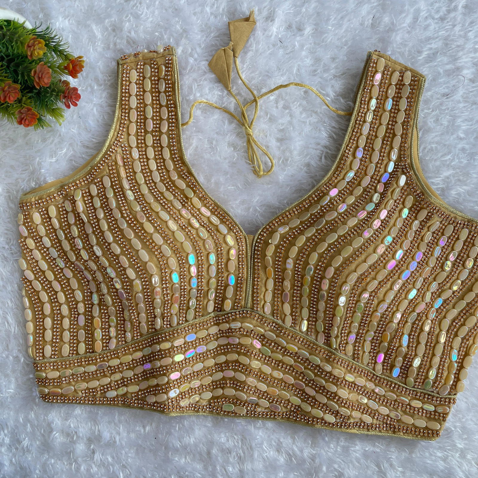 Ruhi Pearl Real Crystal Handmade Party Wear Blouse Manufacturers